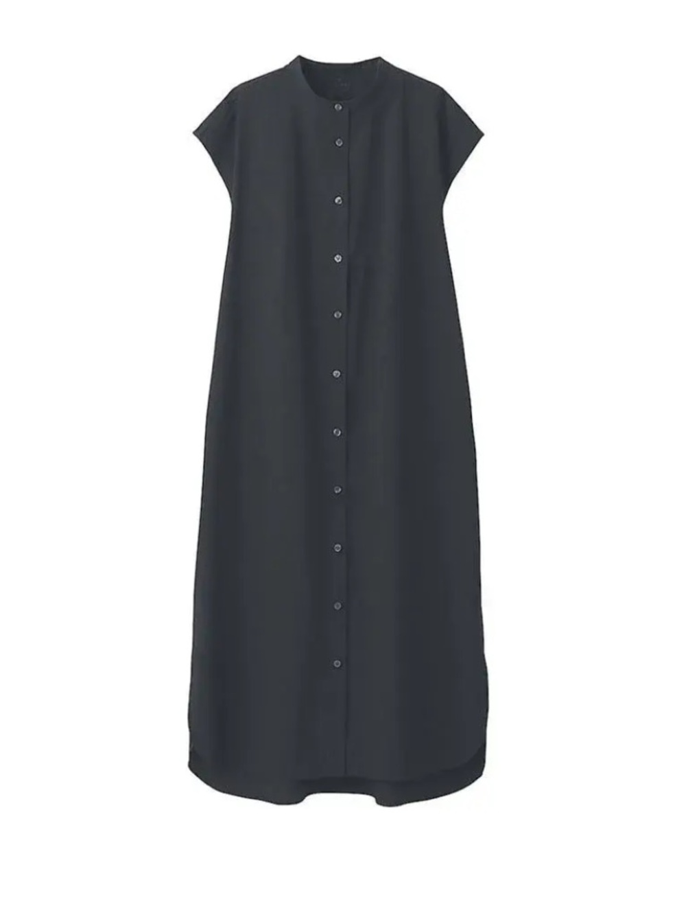 MUJI STRETCH FRENCH SLEEVE DRESS, Size: M, Color: Black, New Without Tags